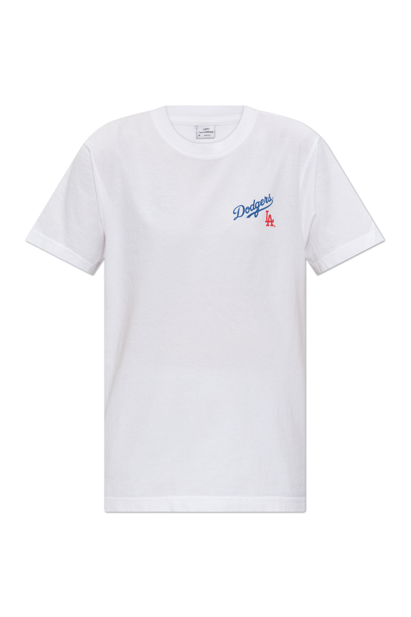Sporty&Rich｜ (Dodgers Serif T-Shirt - White (TO04362766 Dodgers Serif Ringer Tee - White/Team Blue – Sporty & Rich